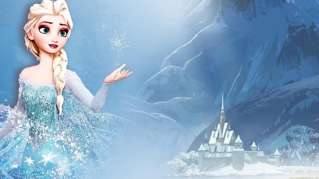 Frozen princess castle snowflakes background free wallpaper for desktop - medium preview image