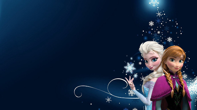 Frozen princesses blue background snowflakes free wallpaper for desktop - medium preview image