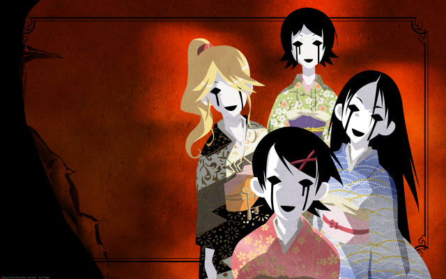 Red wall group yandere kimono free wallpaper for desktop - medium preview image
