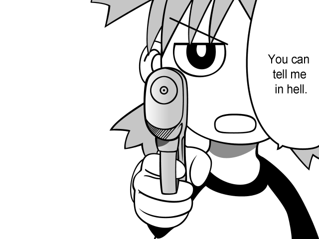 Cartoon character pen sign menacing free wallpaper for desktop - medium preview image