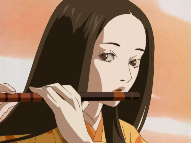 Woman flute concerned ukiyo e free wallpaper for desktop - medium preview image