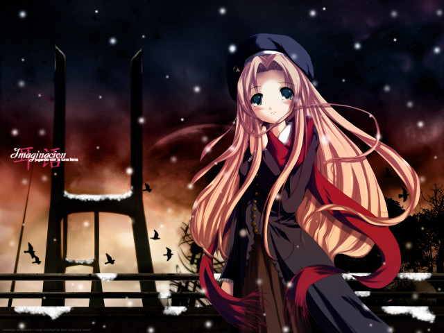 Pink haired girl gothic tower free wallpaper for desktop - medium preview image