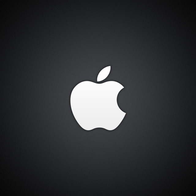 Apple logo black background shadow free wallpaper for tablet - medium preview image