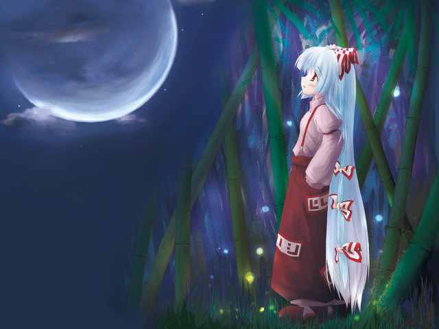 Cartoon forest fullmoon aya goda free wallpaper for desktop - medium preview image