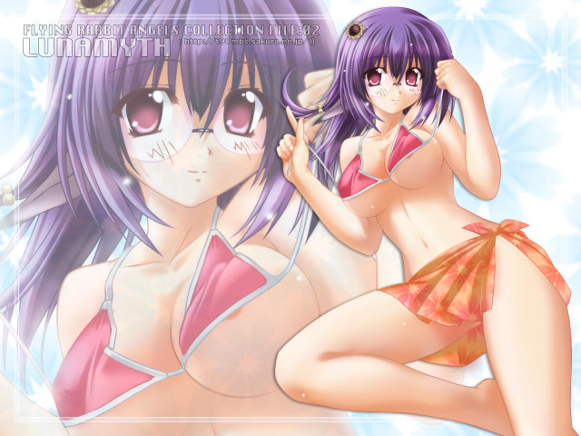 Anime girls bikinis clock eizan free wallpaper for desktop - medium preview image