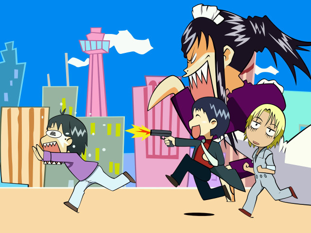 Cartoon group people guns man #2 free wallpaper for desktop - medium preview image