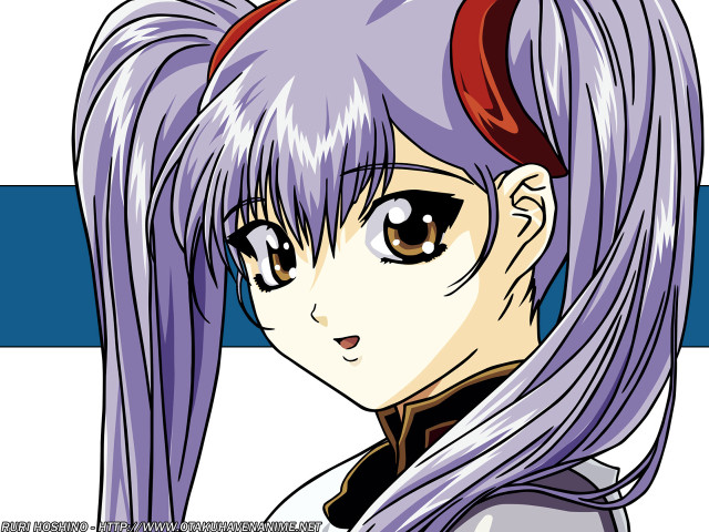 Purple hair anime girl red #2 free wallpaper for desktop - medium preview image