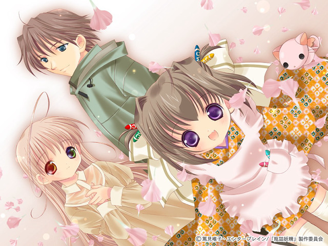 Anime group flower butterfly siblings free wallpaper for desktop - medium preview image