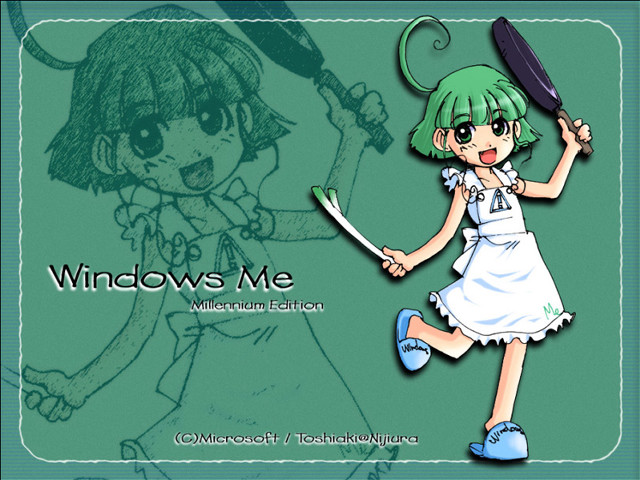 Green girl tennis antennae cartoon free wallpaper for desktop - medium preview image