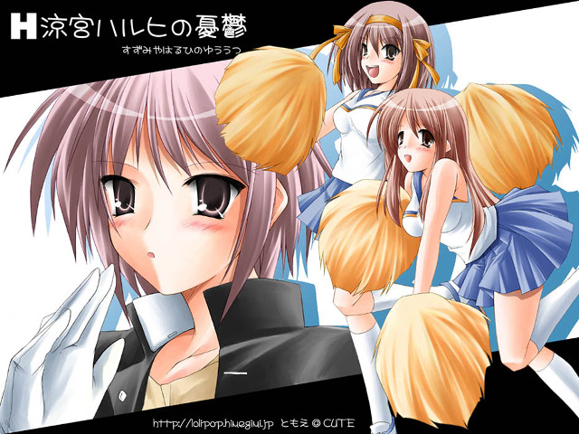 Anime girls long hair short free wallpaper for desktop - medium preview image