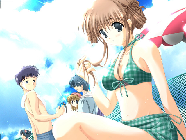 Beach bikini summer sky children free wallpaper for desktop - medium preview image