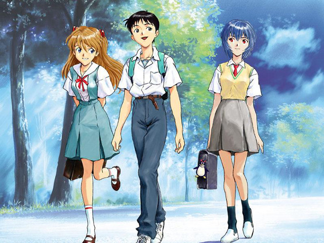 Anime snow characters school uniform free wallpaper for desktop - medium preview image