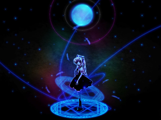 Holographic arcane aurora moon starry free wallpaper for desktop - medium preview image