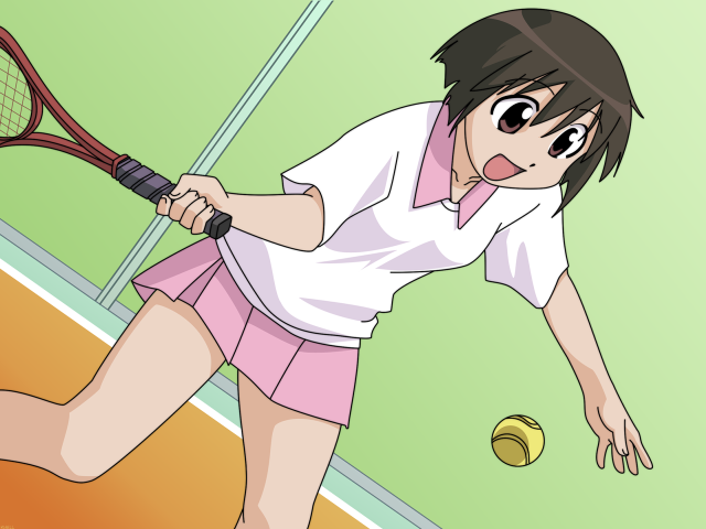 Ayako rokkaku tennis illustration girl free wallpaper for desktop - medium preview image