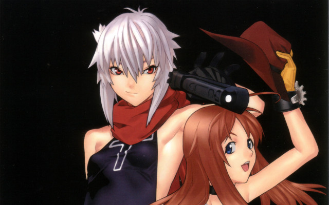 Anime characters gun hat scarf free wallpaper for desktop - medium preview image