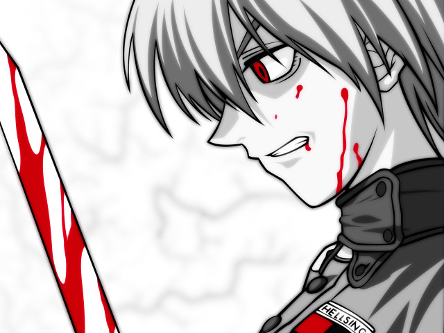 Bloody man sword stick injury free wallpaper for desktop - medium preview image