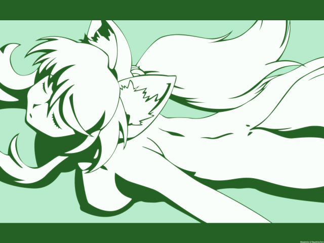 Girl fox wolf ears tails free wallpaper for desktop - medium preview image