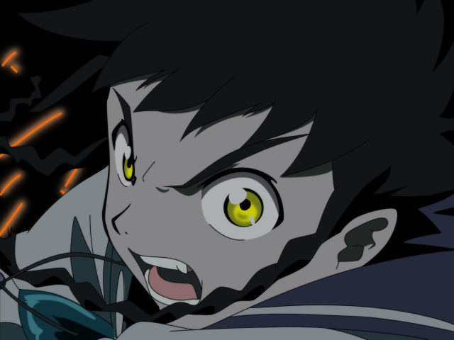 Yellow eyes black coat electricity free wallpaper for desktop - medium preview image