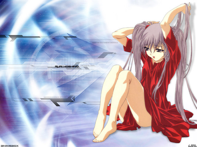 Woman red dress sitting starry free wallpaper for desktop - medium preview image