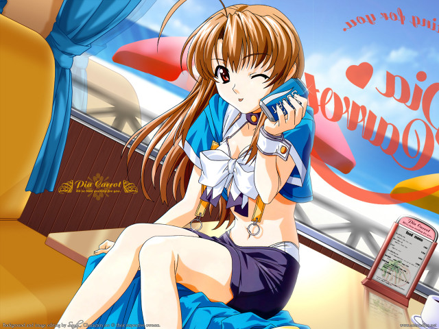 Girl couch phone sign anime free wallpaper for desktop - medium preview image