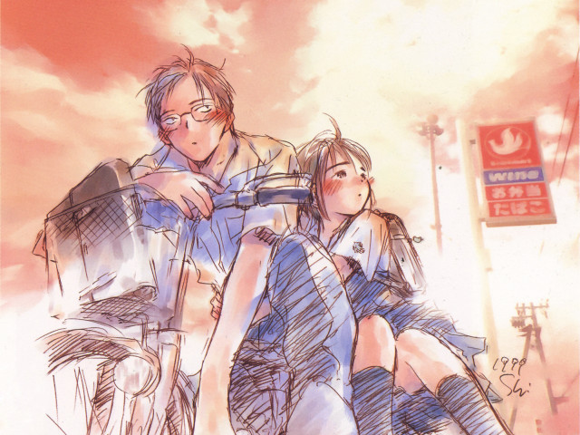 Neo romanticism bicycle bench sketch free wallpaper for desktop - medium preview image