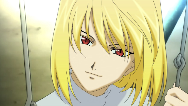 Blonde man red eyes sword free wallpaper for desktop - medium preview image