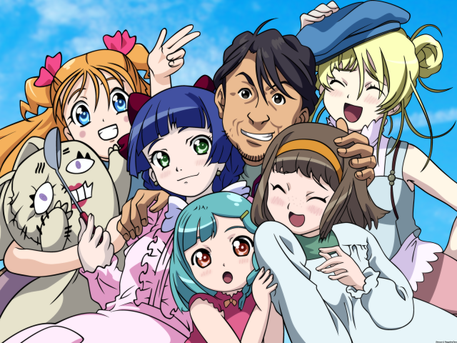 Anime group sky background detailed free wallpaper for desktop - medium preview image