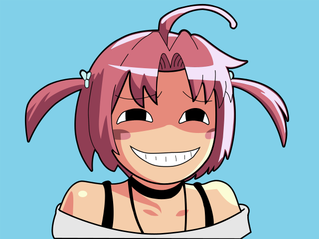 Pink hair smile anime girl free wallpaper for desktop - medium preview image