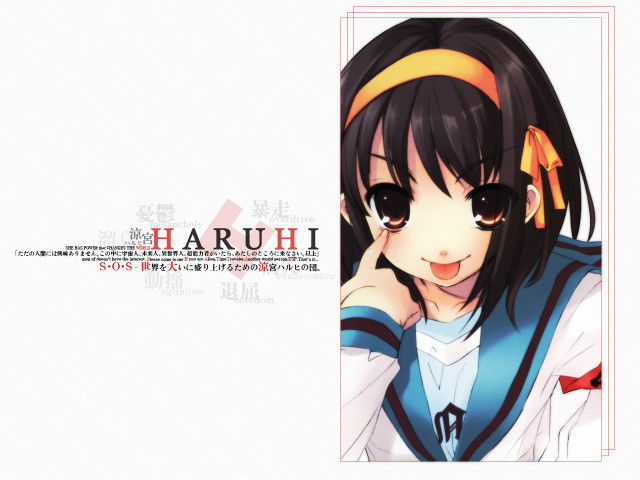 Girl blue shirt headband smiling free wallpaper for desktop - medium preview image