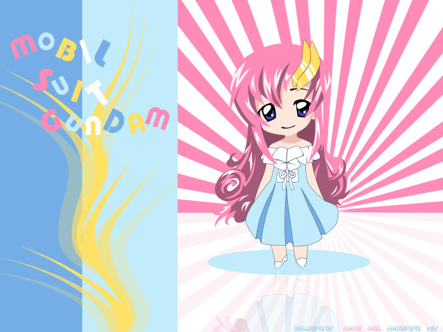 Pink hair crown blue dress free wallpaper for desktop - medium preview image