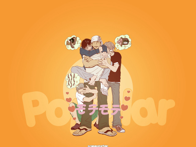 Couple hug yellow background polar free wallpaper for desktop - medium preview image