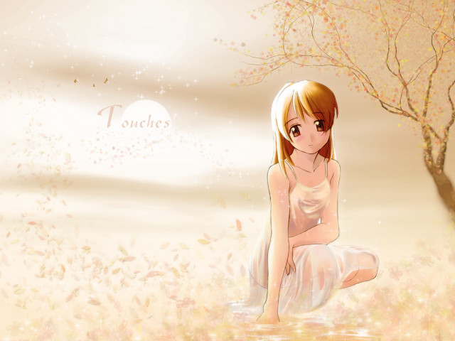 Flower field girl tree sky free wallpaper for desktop - medium preview image