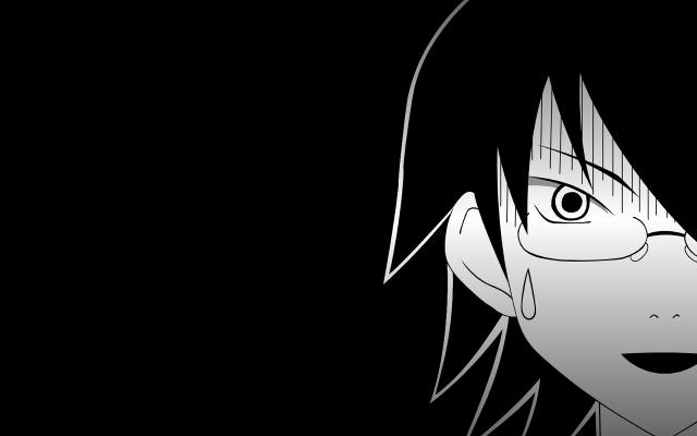 Black white anime glasses yandere free wallpaper for desktop - medium preview image