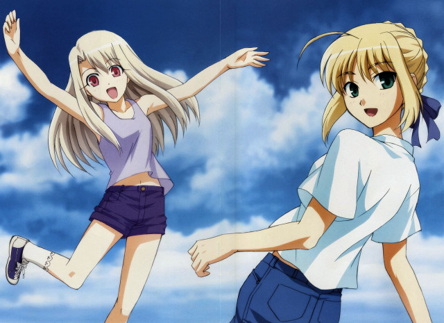 Air runners anime white blue free wallpaper for desktop - medium preview image