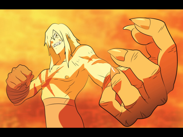 Baioken eishun fighting male fire free wallpaper for desktop - medium preview image