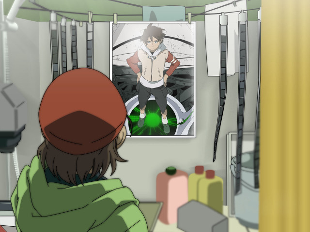 Green shirt red hat reflection free wallpaper for desktop - medium preview image