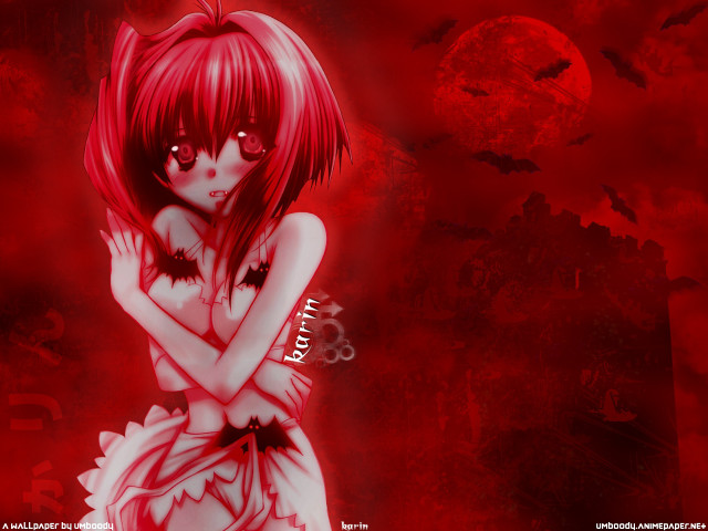Red haired girl yandere moon free wallpaper for desktop - medium preview image