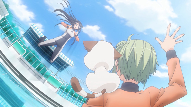 Man woman cat sky building free wallpaper for desktop - medium preview image