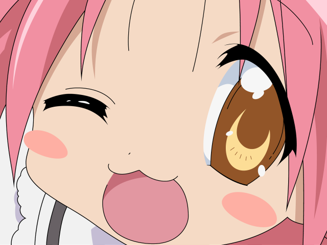 Pink haired vtuber closed eyes free wallpaper for desktop - medium preview image