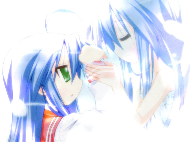 Bluehair greeneyes animegirls rayonism officialart #2 free wallpaper for desktop - medium preview image