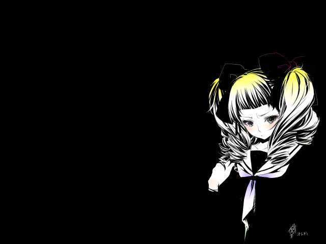 Blonde girl twintails school uniform free wallpaper for desktop - medium preview image