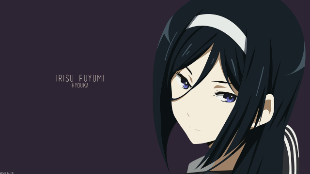 Anime girl black hair blue #8 free wallpaper for desktop - medium preview image