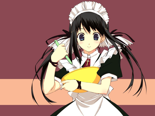 Maid ayako rokkaku anime girl free wallpaper for desktop - medium preview image