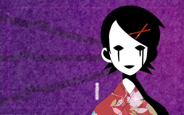 Yandere kimono floral blackhair purple free wallpaper for desktop - medium preview image