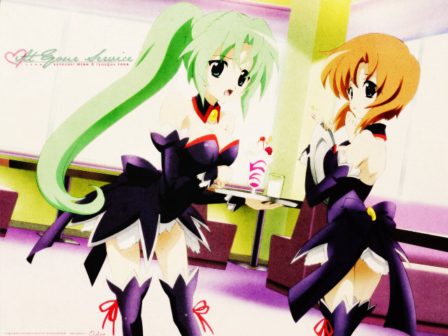 Anime girls mirror shelf icecream free wallpaper for desktop - medium preview image