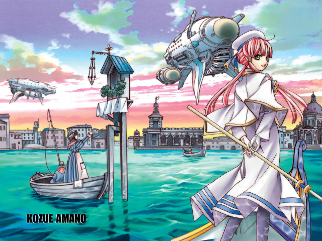 Woman white dress boat city free wallpaper for desktop - medium preview image