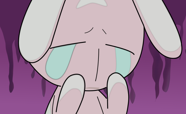 Sad bunny purple background yandere free wallpaper for desktop - medium preview image