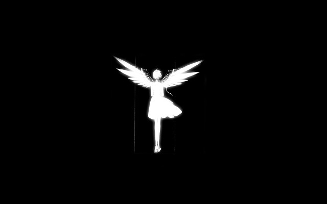 Angel white wings silhouette dark free wallpaper for desktop - medium preview image