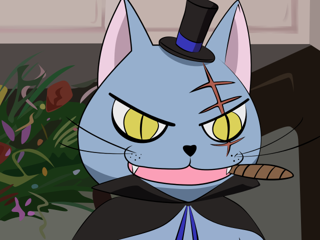 Cartoon cat top hat tie free wallpaper for desktop - medium preview image