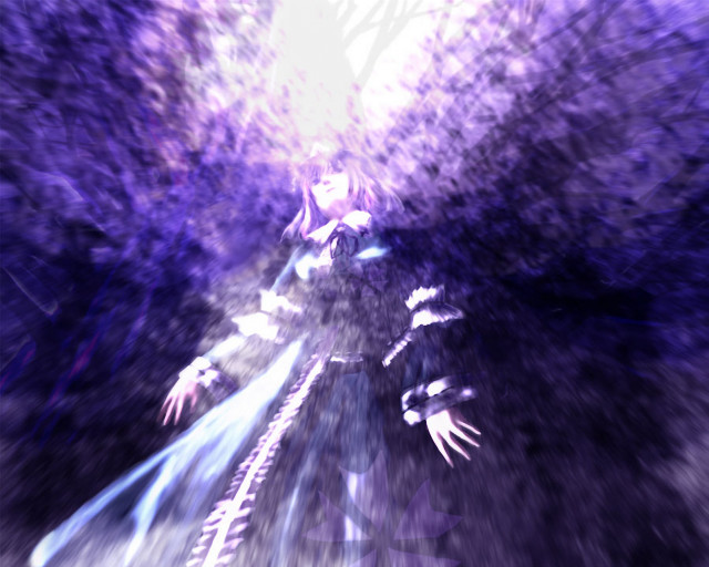 Purple kimono swordman holography cherryblossoms free wallpaper for desktop - medium preview image